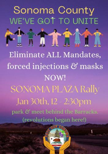 Sonoma county, CA - Jan 30, 2022 - Medical Freedom Rally