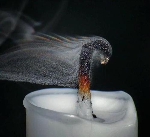Candle and Smoke Particles Flowing