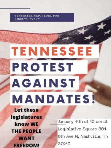 Nashville, Tennessee - Jan 11, 2022 - Protest Against Mandates