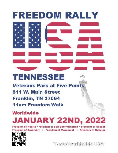 Franklin, Tennessee - Jan 22, 2022 - Freedom Rally