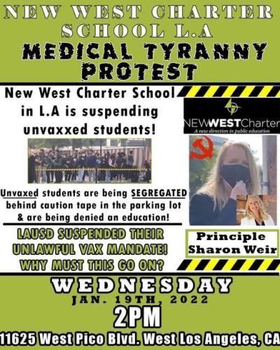 West Los Angeles, CA - Jan 19, 2022 - Medical Tyrany Protest