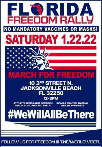 Jacksonville Beach, Florida - Jan 22, 2022 - Freedom Rally