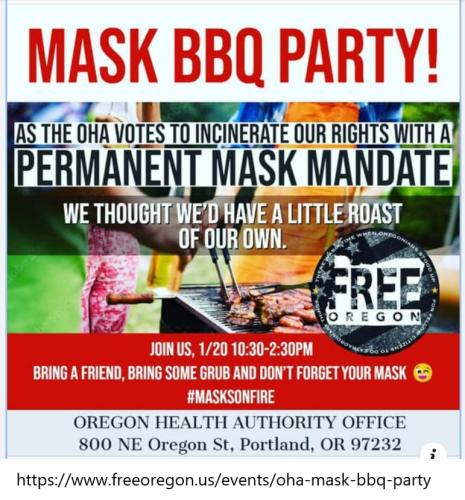 Portland, Oregon - Jan 20, 2022 - Protest Outside of Portland Health Authority Office