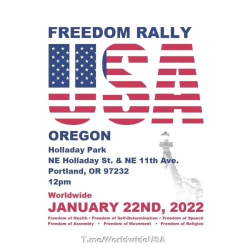 Portland, Oregon - Jan 22, 2022 - Freedom Rally