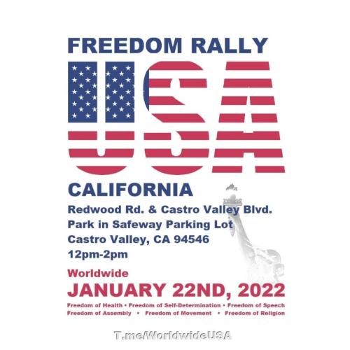Castro Valley, CA - Jan 22, 2022 - Freedom Rally