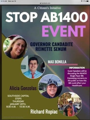 Speakers at AB1400 Event in Sacramento CA