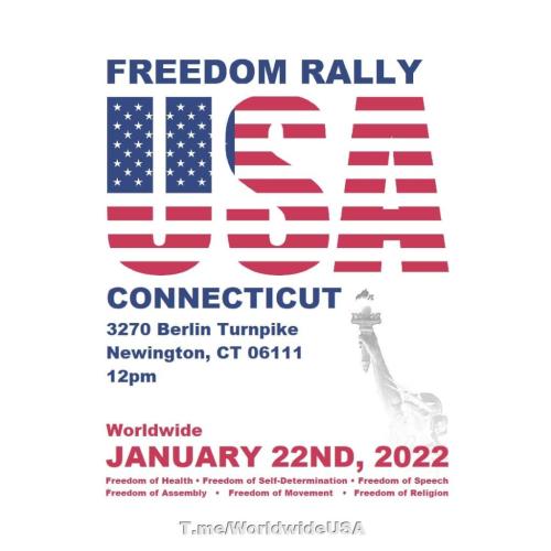 Newington, Connecticut - Jan 22, 2022 - Freedom Rally
