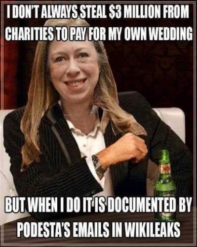 steal 3 million from charities to pay for my own wedding