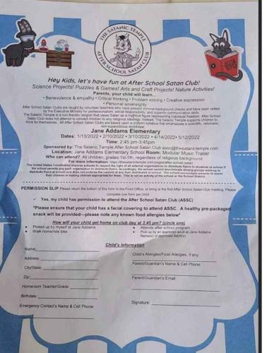 Illinois after school satan club