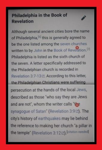 PHILADLPHIA IN THE BOOK OF REVELATIONS
