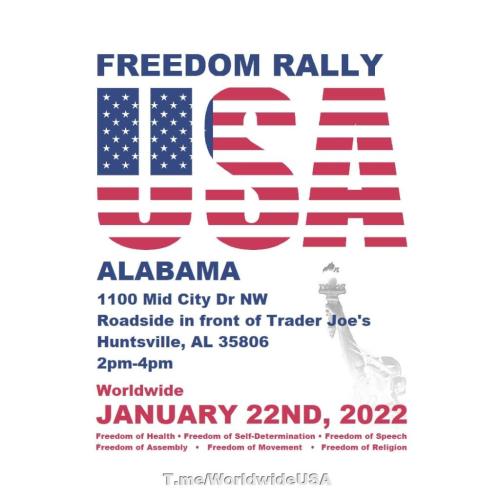Huntsville, Alabama - Jan 22, 2022 - Freedom Rally