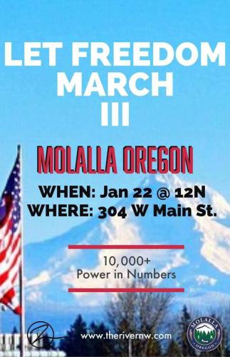 Molalla, Oregon - Jan 22, 2022 - Freedom March