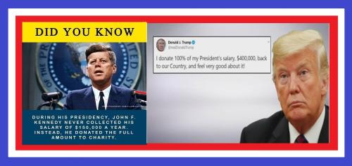 jfk donated his salary