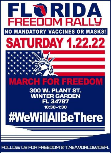 Winter Garden, Florida - Jan 22, 2022 - Freedom Rally