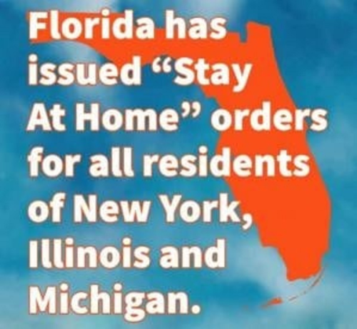 Florida stay home NY IL MI