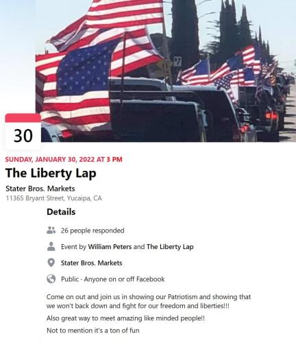 Yucaipa, CA - Jan 30, 2022 - Liberty Lap