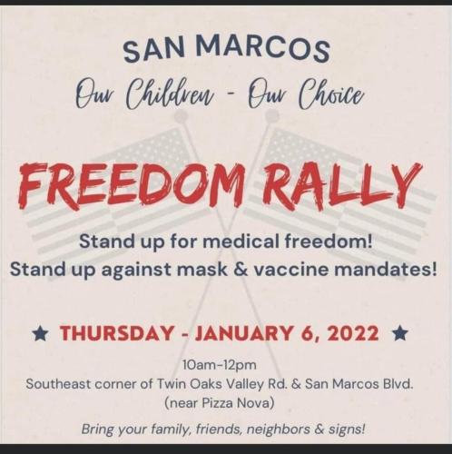 San Marcos, CA - Jan 6, 2022 - Freedom Rally