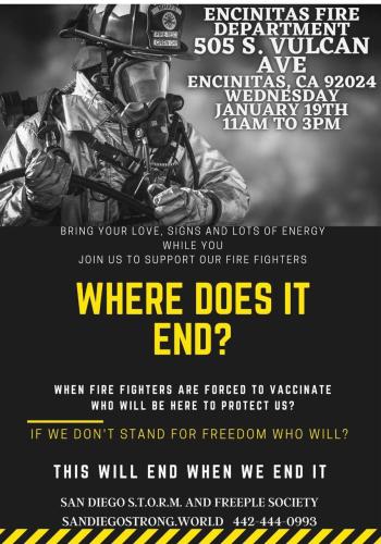 Encinitas, CA - Jan 19, 2022 - Rally to Support Firefighters