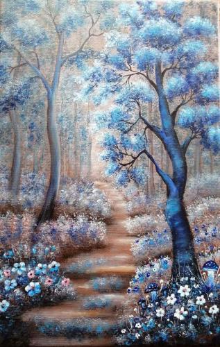 Light tree forest path