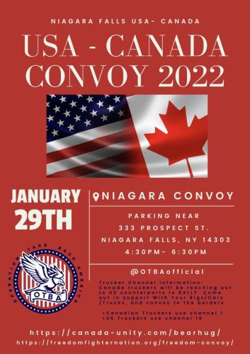 Niagara Falls, New York - Jan 29, 2022 - USA - Canada Convoy 2022