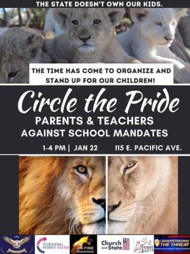 Spokane, Washington - Jan 23, 2022 - Parents and Teachers Against School Mandates
