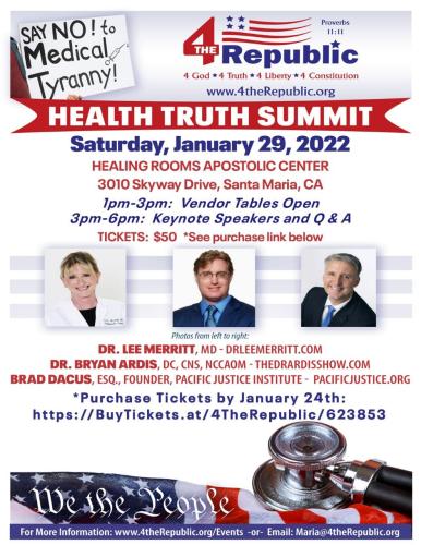 Santa Maria, CA - Jan 29, 2022 - Health Truth Summit