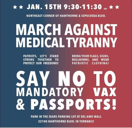Torrance, CA - Jan 15, 2022 - March Against Tyranny