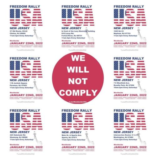 New Jersey - Various Locations - Jan 22, 2022 - Freedom Rally