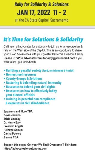 Sacramento, CA - Jan 17 - Rally for Solidarity