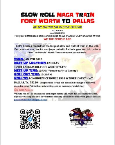 Fort Worth, Texas - Jan 9, 2022 - Uniting for Medcial Freedom