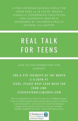 Children's Health Defense California Chapter - Free Sharing Circle for Teens