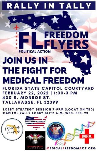 Tallahasse, Florida, Feb 22, 2022 - Rally for Medical Freedom