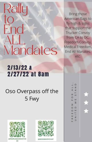 Orange County, California - Feb 13 & 27, 2022 - Overpass Rally