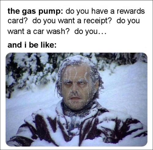 do you have a rewards card do you want a receipt do you want a car wash do you