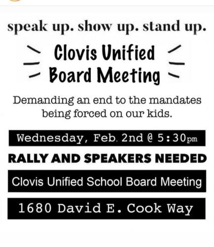Clovis, California - Feb 2, 2022 - Rally and School Board Meeting