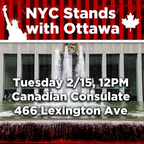 New York City - Feb 15, 2022 - Protest at Canadian Consulate