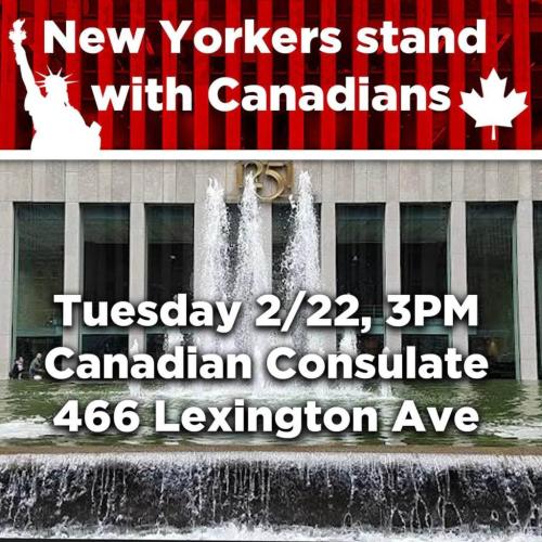 New York City - Feb 22, 2022 - Protest at Canadian Consulate