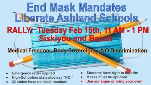 Ashland, Oregon - Feb 15, 2022 - End Mask Mandate Rally