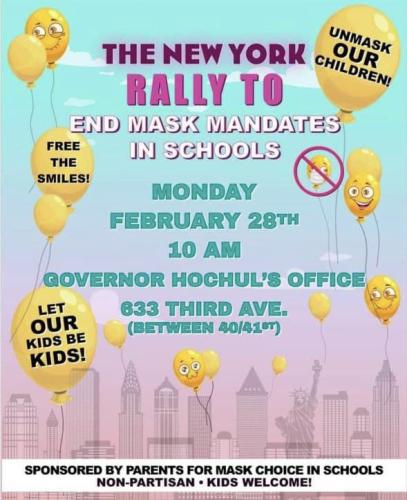 New York - Feb 28, 2022 - Rally to End Mask Mandates