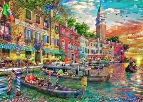 Beautiful Italian City Scene on the water