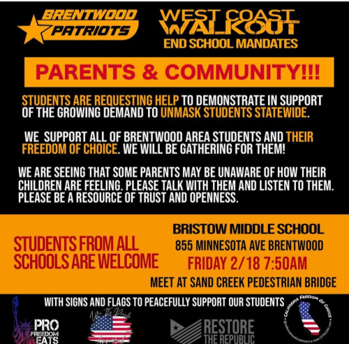 Brentwood, California - Feb 18, 2022 - Protest