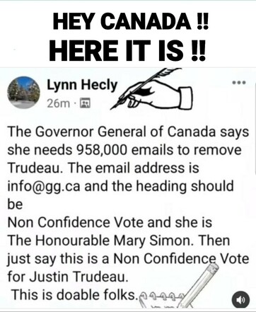 Non Confidence Vote for Trudeau
