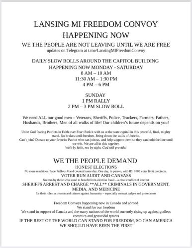 Lansing, Michigan - Capital Rally - Daily until further notice