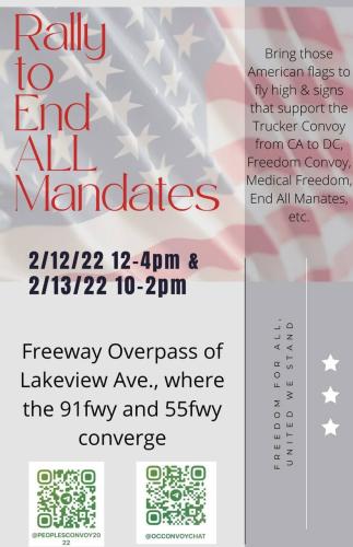 Anaheim, California - Feb 12 & 13, 2022 - Overpass Freeway Rally