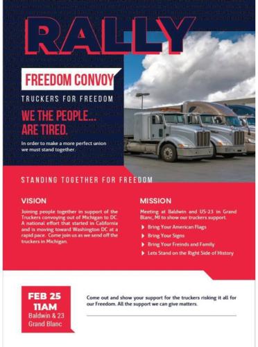 Grand Blanc, Michigan - Feb 25, 2022 - Freedom Rally