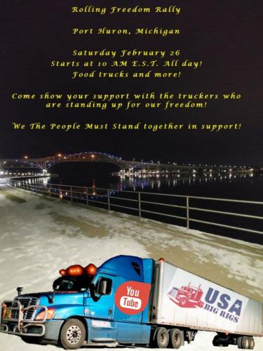 Port Huron, Michigan - Feb 26, 2022 - Rolling Freedom Rally