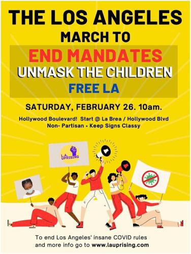 Los Angeles, California - Feb 26, 2022 - March to End Mandates