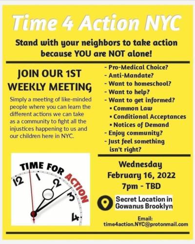 Brooklyn, New York - Feb 16, 2022 - Time 4 Action New York City