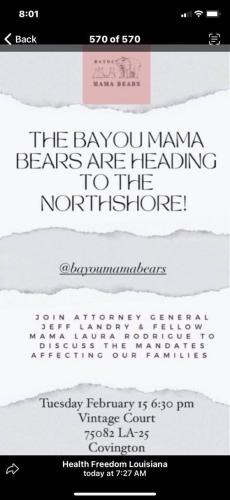 Covington, Louisiana - Feb 15, 2022 - Discussion on Mandates