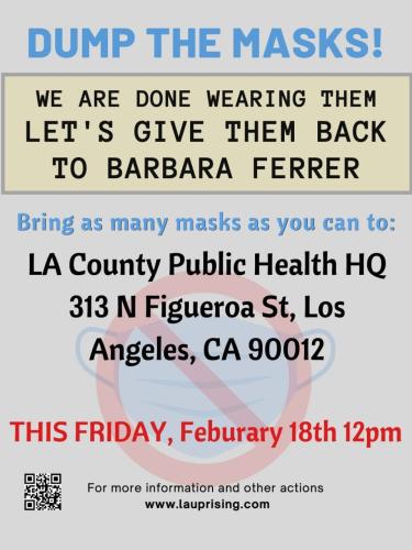 Los Angreles, California - Feb 18, 2022 - Protest at LA County Public Health